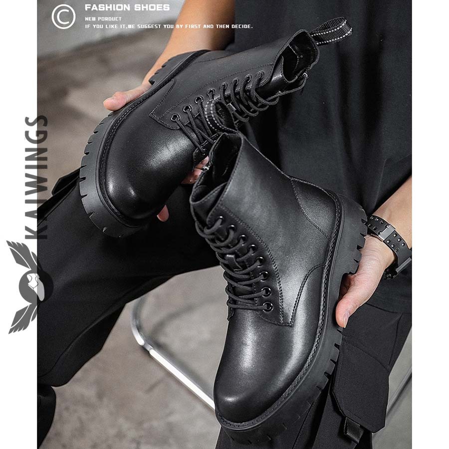 Giày combat boots nam cao cấp chính hãng đế cao - Ảnh 5